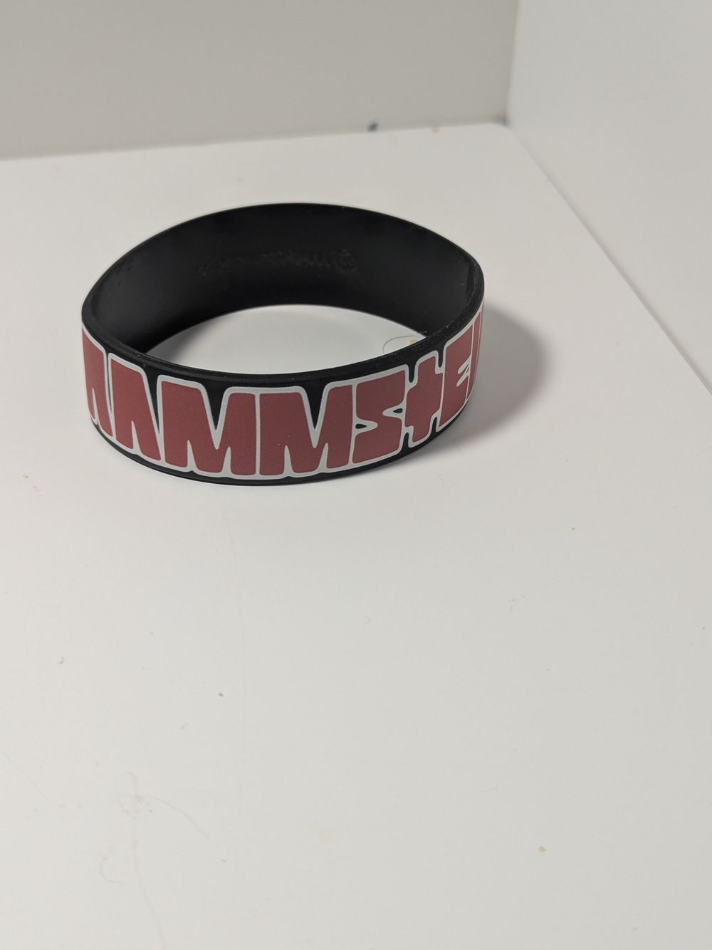 Rammstein Black Silicone Bracelet with Maroon Lettering